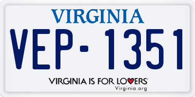 VA license plate VEP1351