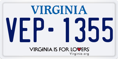 VA license plate VEP1355