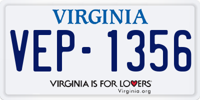 VA license plate VEP1356
