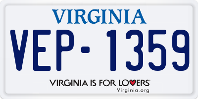 VA license plate VEP1359