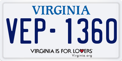 VA license plate VEP1360