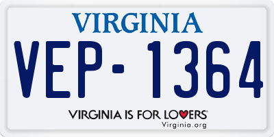 VA license plate VEP1364