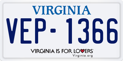 VA license plate VEP1366