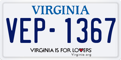 VA license plate VEP1367