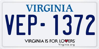 VA license plate VEP1372