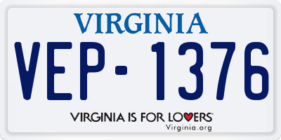 VA license plate VEP1376