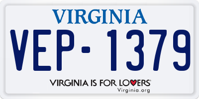 VA license plate VEP1379