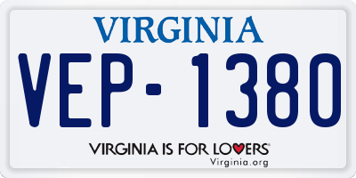 VA license plate VEP1380