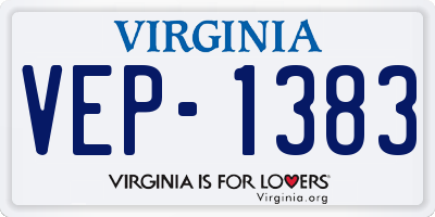 VA license plate VEP1383
