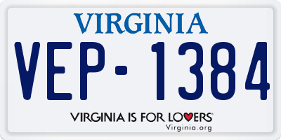 VA license plate VEP1384
