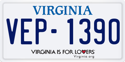 VA license plate VEP1390