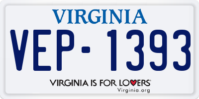 VA license plate VEP1393