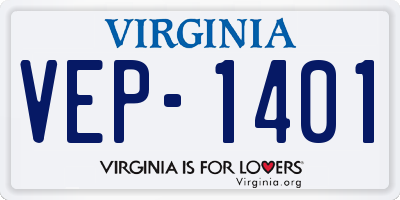VA license plate VEP1401