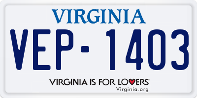 VA license plate VEP1403