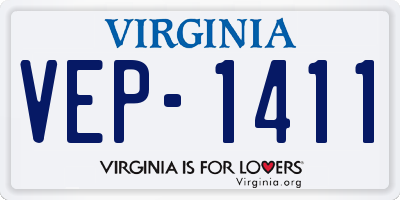 VA license plate VEP1411