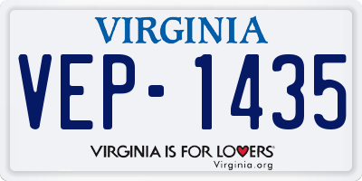 VA license plate VEP1435