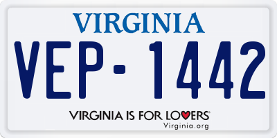 VA license plate VEP1442