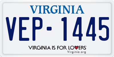 VA license plate VEP1445