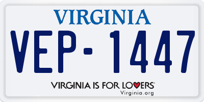 VA license plate VEP1447