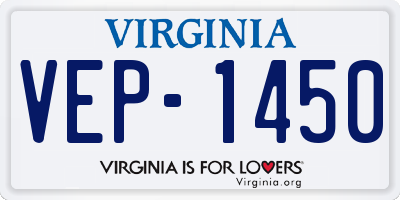 VA license plate VEP1450
