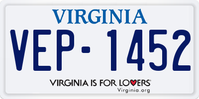 VA license plate VEP1452