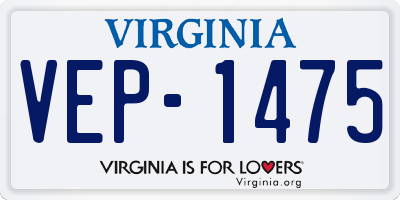 VA license plate VEP1475