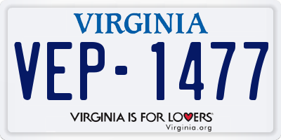 VA license plate VEP1477