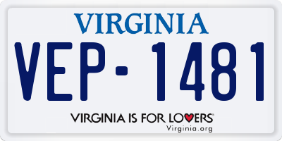 VA license plate VEP1481