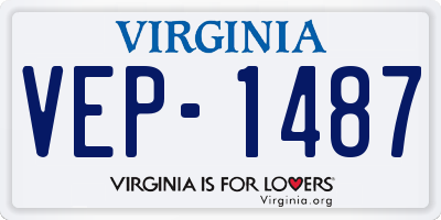 VA license plate VEP1487
