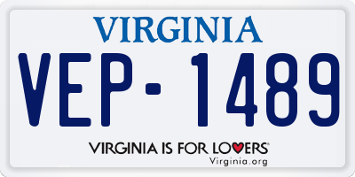 VA license plate VEP1489