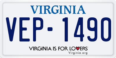 VA license plate VEP1490