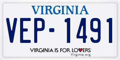 VA license plate VEP1491