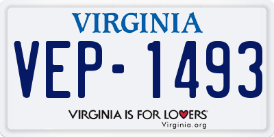VA license plate VEP1493