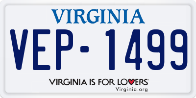 VA license plate VEP1499