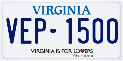 VA license plate VEP1500