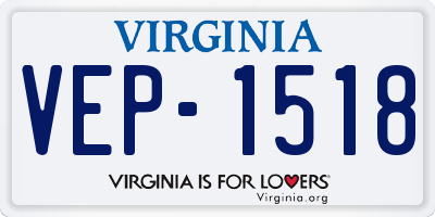 VA license plate VEP1518