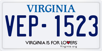 VA license plate VEP1523