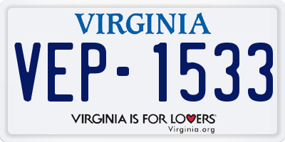 VA license plate VEP1533