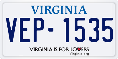 VA license plate VEP1535