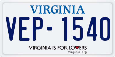 VA license plate VEP1540