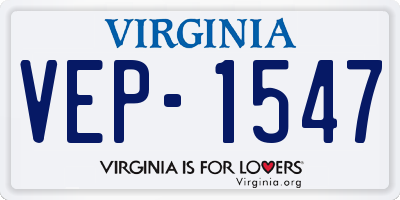 VA license plate VEP1547