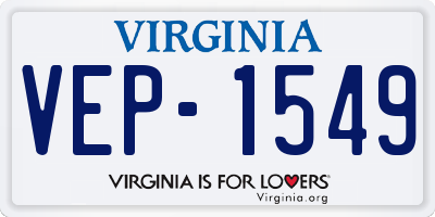 VA license plate VEP1549