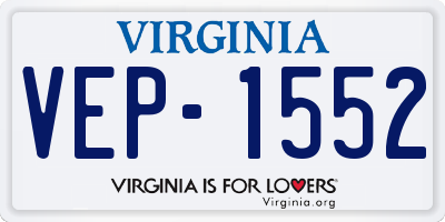 VA license plate VEP1552