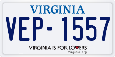 VA license plate VEP1557