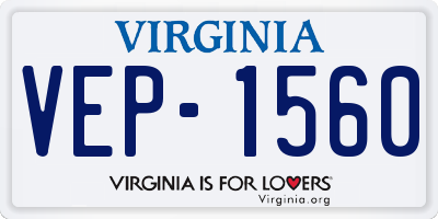 VA license plate VEP1560