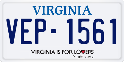 VA license plate VEP1561
