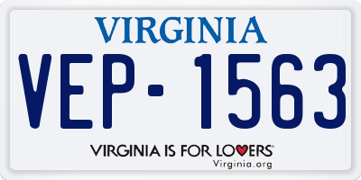 VA license plate VEP1563