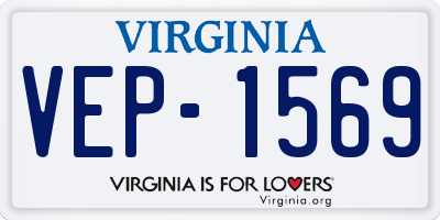 VA license plate VEP1569