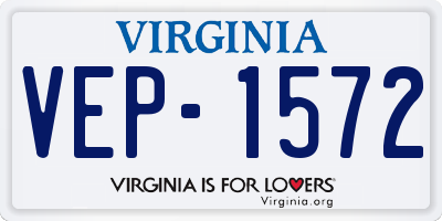 VA license plate VEP1572