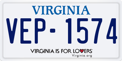VA license plate VEP1574